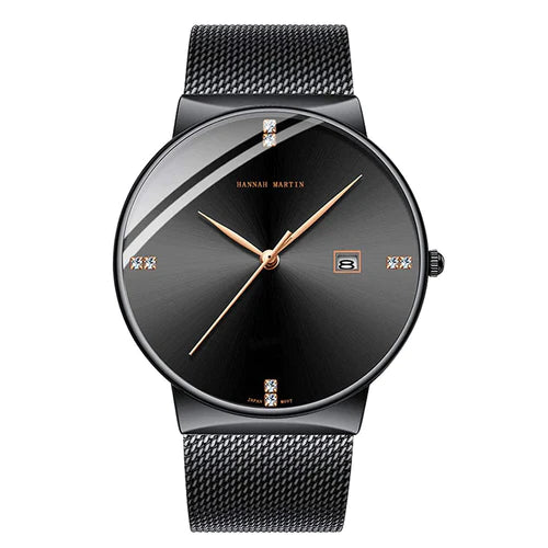 RELOJ HANNAH MARTIN ELEGANTE NEGRO Y AZULADO | SKU: HAN-22 & HAN-24