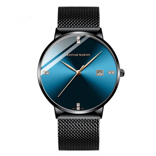 RELOJ HANNAH MARTIN ELEGANTE NEGRO Y AZULADO | SKU: HAN-22 & HAN-24