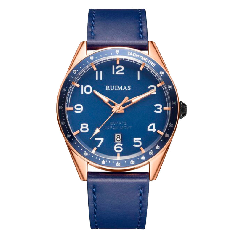 RELOJ RUIMAS AZUL MAR ELECTRICO Y DORADO | SKU: RUI-7